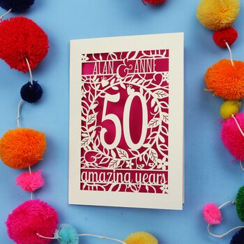 Golden Wedding Anniversary Card 50 Amazing Years, 8 of 10