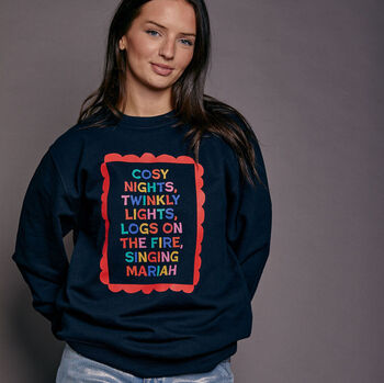 Cosy Nights Slogan Christmas Sweatshirt, 6 of 8
