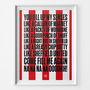 Sheffield United 'Chip Butty' Football Song Print, thumbnail 1 of 3