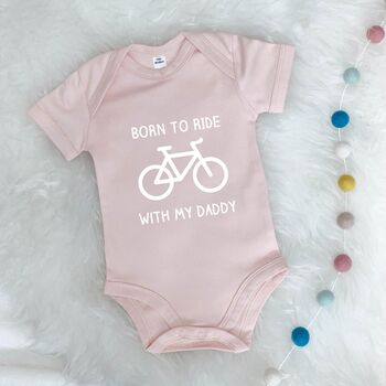 Born To Ride With Daddy Cycling Babygrow, 8 of 11