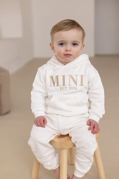 Mini Est Embroidered Child's Hoodie Jumper Matching Mama Available, 5 of 8