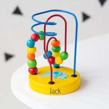 Personalised Wooden Safari Mini Beaded Puzzle Toy, 5 of 12