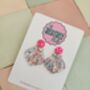 Statement Shell Glitter Resin Earrings / Mermaidcore Jewellery / Beach Holiday Statement / Summer Vacation Jewellery, thumbnail 5 of 12