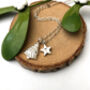 Personalised Sterling Silver Christmas Tree And Initial Star Necklace, thumbnail 1 of 12