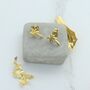 Little Gold Plated Palm Tree Stud Earrings, thumbnail 1 of 2