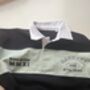 Personalised Men's Rugby Shirt With Personalised Surname, Date And Initials, thumbnail 2 of 6