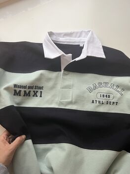 Personalised Men's Rugby Shirt With Personalised Surname, Date And Initials, 2 of 6