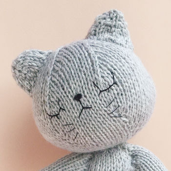 Dijon The Hand Knitted Cat Grey/Mustard, 5 of 10