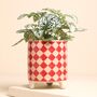 Pink And Red Harlequin Ceramic Mini Planter, thumbnail 2 of 2