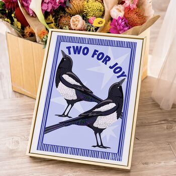 Two For Joy Baby Blue Magpie Art Print, 2 of 11