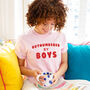 'Outnumbered By Boys' Womens Mum Tshirt Top, thumbnail 1 of 12