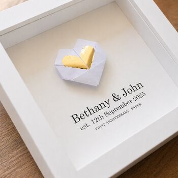 Personalised 1st Anniversary Gift Handmade Paper Heart, 3 of 11