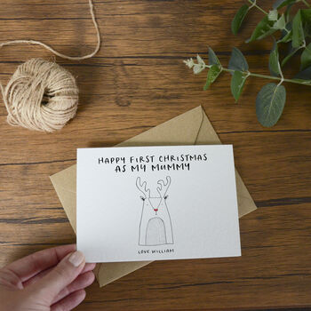 Happy 1st Christmas Mummy Reindeer Christmas Card, 2 of 4