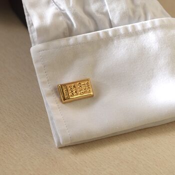 Gold Bar Cufflinks Gift For Men 316 L Stainless Steel Luxury Accessory, 7 of 7