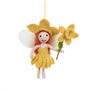 Handmade Felt Daffodil Fairy Hanging Decoration, thumbnail 1 of 2