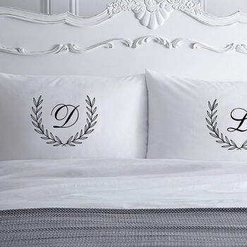 Couples Initial Personalised Pillowcases, 2 of 2