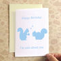 Personalised Squirrel Birthday Card, thumbnail 1 of 7