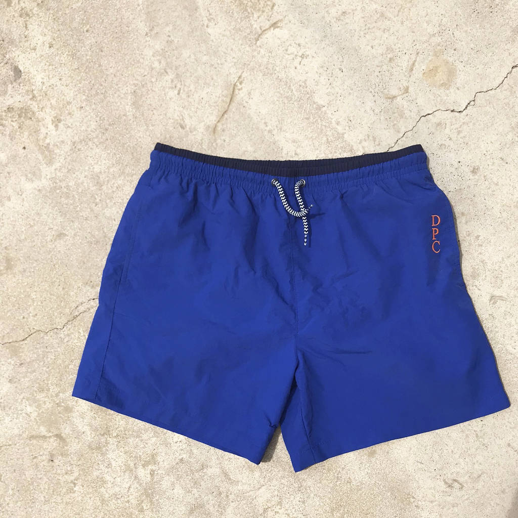 Monogrammed Personalised Swimming Trunks By Solesmith
