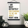 'Pretending To Be Adults' Personalised Quote Print, thumbnail 5 of 5
