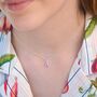 Personalised Girl's Sterling Silver Teardrop Birthstone Necklace, thumbnail 2 of 8