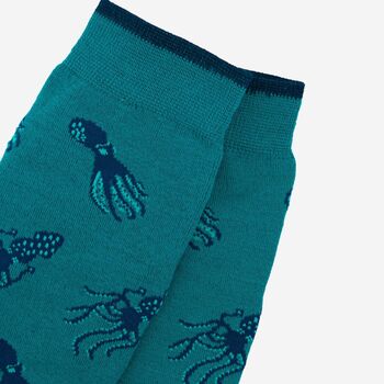 Men's Squid And Octopus Bamboo Socks, 4 of 4