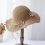 Monaco Beige Ombré Flower Petals Beach Hat, thumbnail 4 of 6