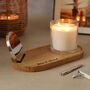 Personalised Solid Oak Candle Display Tray With Optional Lid Holder Slot, thumbnail 3 of 11