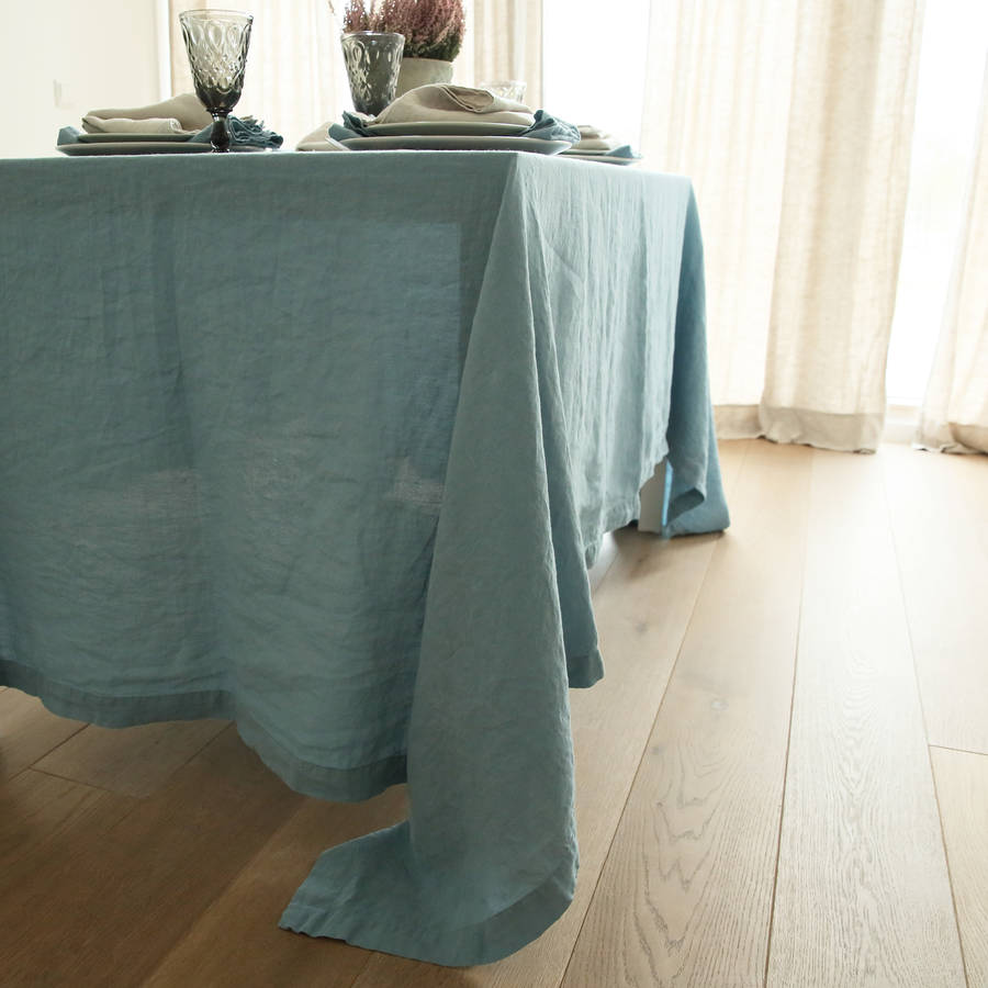 Stone Washed Taupe Linen Tablecloth, 1 of 7