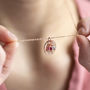 Sparkle Disc Necklace With Family Birthstones, thumbnail 5 of 10
