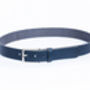 Handmade Mens Premium Leather Belt Blue 35mm Wide, thumbnail 6 of 10