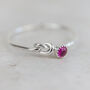 Sterling Silver Love Knot Ring With Birthstones, thumbnail 4 of 9
