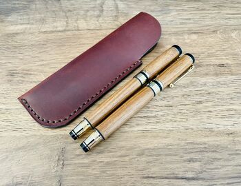 Brown Leather Pen Sleeve, Pen Case, 2 of 9