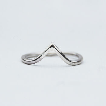 Chevron Sterling Silver Skinny Stacking Ring, 6 of 6