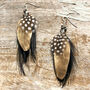 Black And Gold Feather Earrings 'Molly', thumbnail 1 of 8