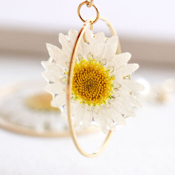 Eternal Daisy Real Flower Hand Pressed Earrings, 6 of 10