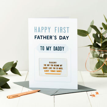 Personalised First Father's Day Keepsake Card, 4 of 4