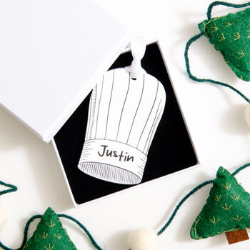 Personalised Chef's Hat Christmas Bauble Decoration, 4 of 8