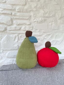 Apples And Pears Cushions Knitting Pattern, 2 of 3