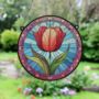 Tulip Stained Glass Effect Suncatcher, thumbnail 5 of 6