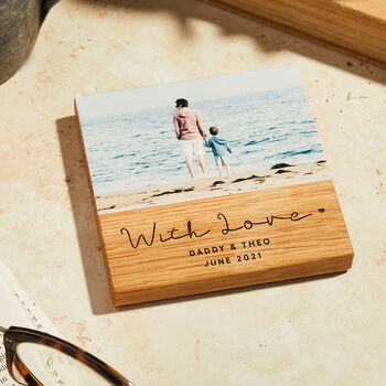 Personalised Wooden Photo Coaster With Love, 3 of 7