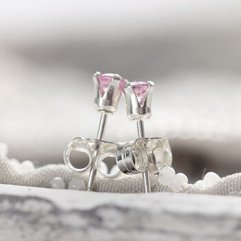 Pink Sapphire Earrings In Silver Or Gold, 10 of 12
