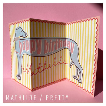 'Whippet/Greyhound' Dog Fold Out Birthday Card, 4 of 7