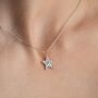 Hammered Star Necklace With Birthstone, thumbnail 1 of 7