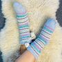 Personalised Pink And Blue Fairisle Slipper Socks, thumbnail 1 of 2
