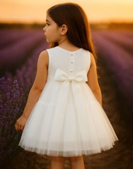 Juniper In Ivory White Party Or Flower Girl Dress, 3 of 5