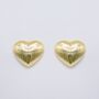Zuri Vintage Style Ribbed Heart Hollow Stud Earrings, thumbnail 4 of 6