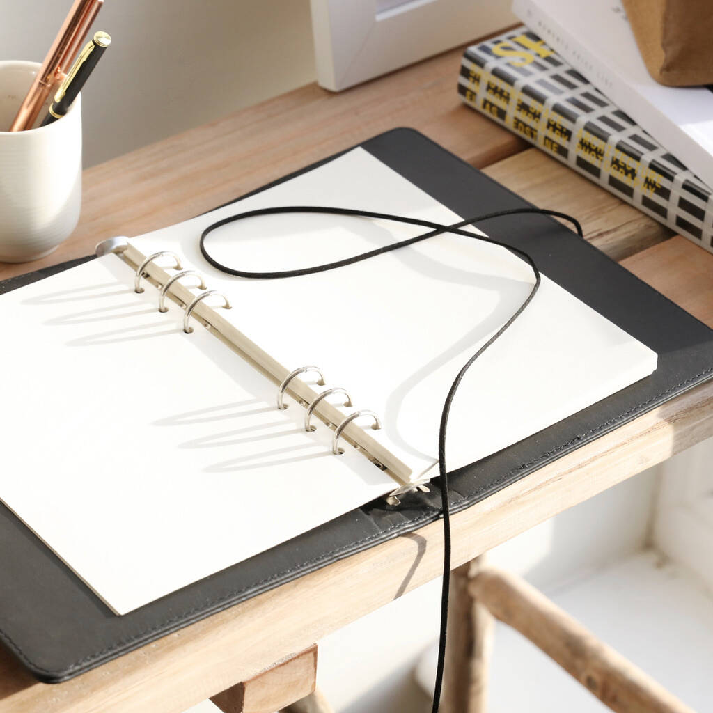 Black Vegan Leather Refillable Notebook By Lisa Angel