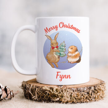 Rabbit And Guinea Pig Christmas Mug With Hot Choc Kit, 2 of 3