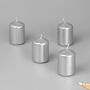 G Decor Set Of Four Varnished Silver Pillar Candles, thumbnail 4 of 4
