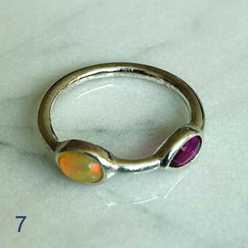 Tara Two Stone Silver Ring, 8 of 12